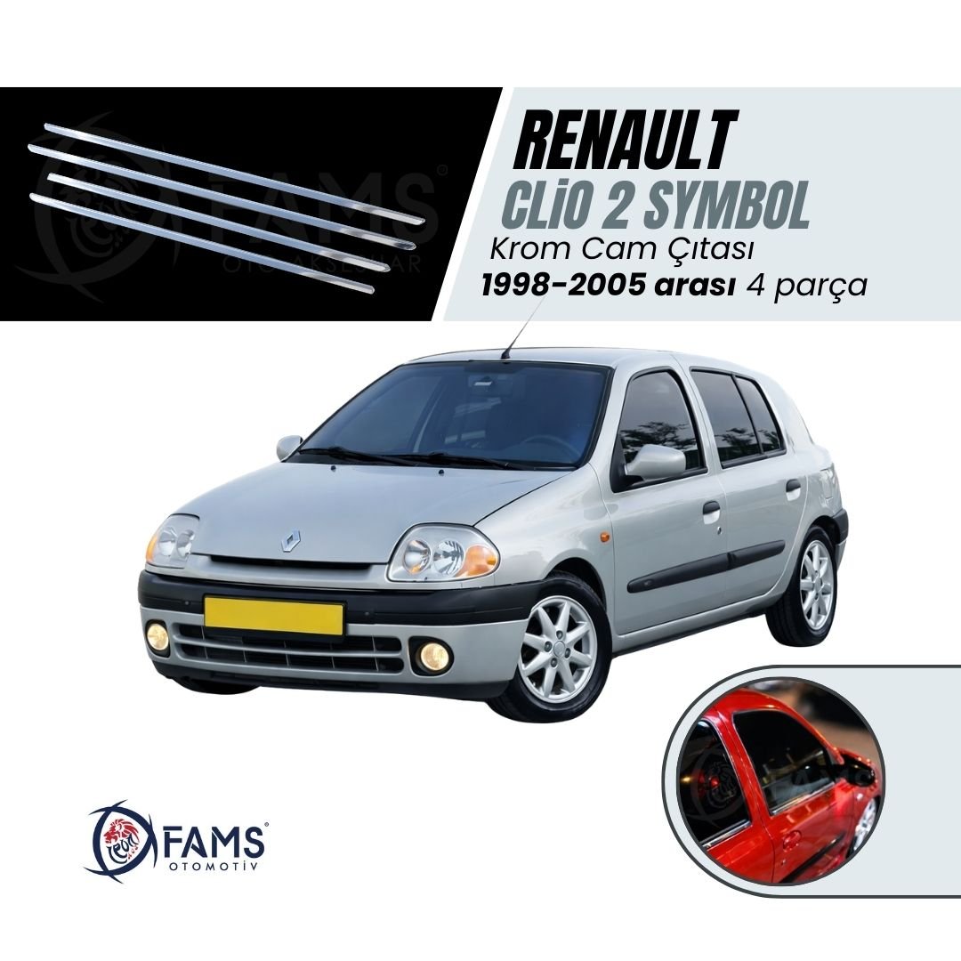 Renault Clio Symbol Krom Cam Çıtası