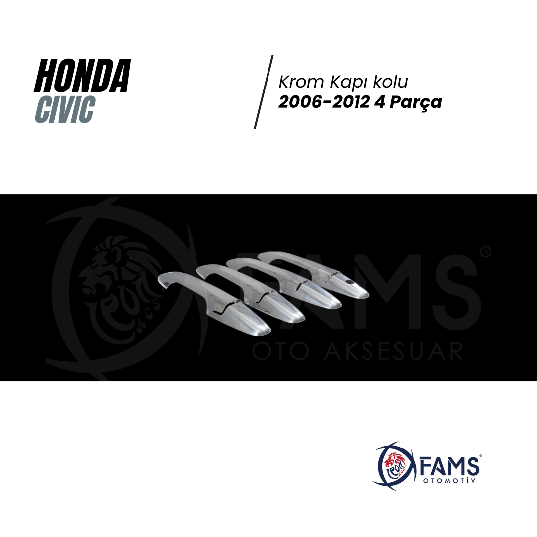 Honda Civic Krom Kapı Kolu 4 Kapı 2005-2011 P, Çelik - Görsel 2