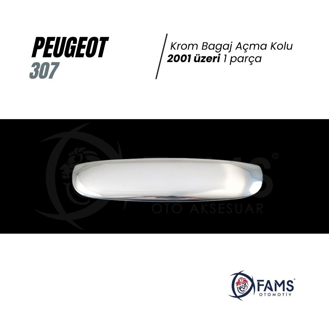 Peugeot 307 Krom Bagaj Açma Kolu 2001 Üzeri P, Çelik - Görsel 2