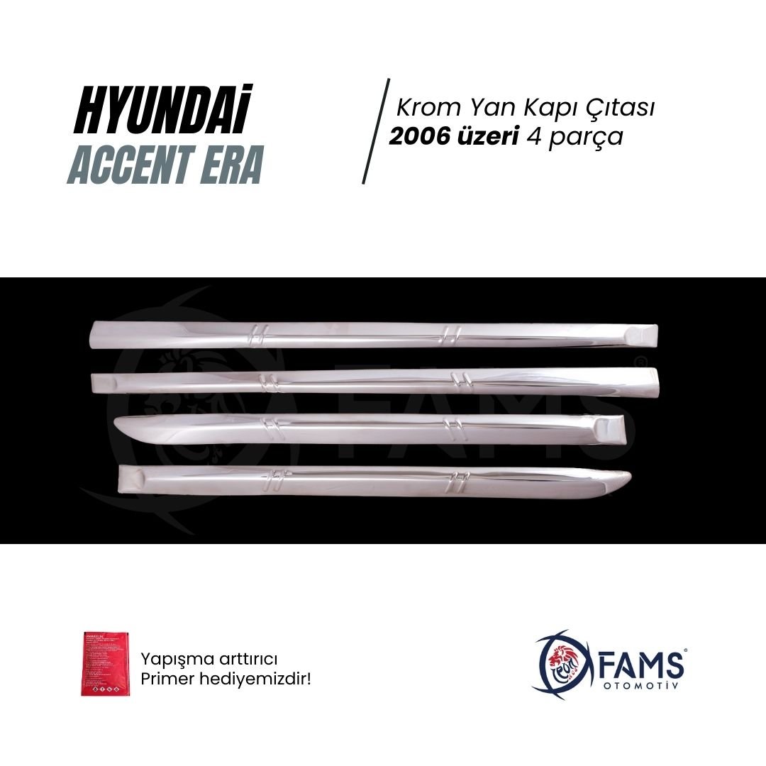 Hyundai Accent Era Krom Yan Kapı Çıtası 4 Kapı 2006 Üzeri P.çelik - Görsel 2