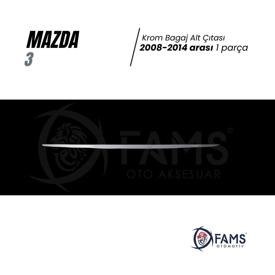 Mazda 3 Krom Bagaj Alt Çıtası 2008-2014 Arası P. Çelik (Sedan) - Görsel 2
