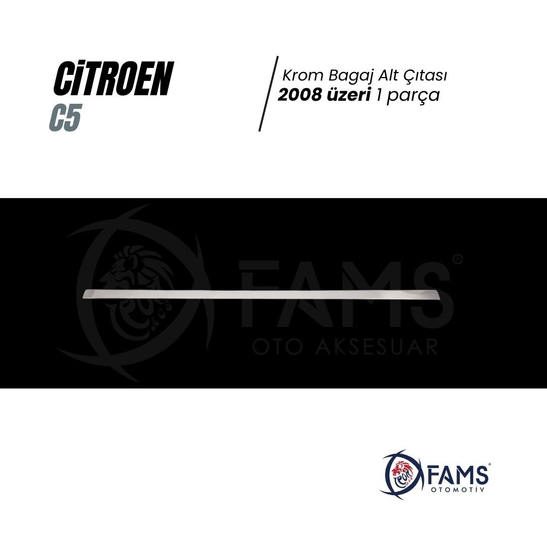 Citroen C5 Krom Bagaj Alt Çıtası 2008 Üzeri P. Çelik - Görsel 2