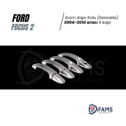 Alternative view of Ford Focus 2 Krom Kapı Kolu 4 Kapı 2004-2010 Paslanmaz Çelik (SENSÖRLÜ)