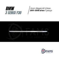 Alternative view of Bmw 3 Serisi F30 Krom Bagaj Alt Çıtası 2011-2018 Arası Uyumlu P, Çelik