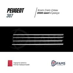 Alternative view of Peugeot 307 Krom Cam Çıtası 4 Prç. 2000 Üzeri P. Çelik
