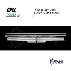 Alternative view of Opel Corsa D Krom Cam Çıtası 6 Prç, 2006-2014 Arası P, Çelik