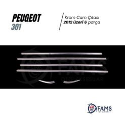 Alternative view of Peugeot 301 Krom Cam Çıtası 6 Parça 2012 Ve Üzeri P,çelik