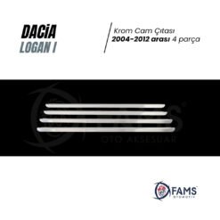 Alternative view of Dacia Logan Krom Cam Çıtası 4 Parça 2004-2012 Arası Paslanmaz Çelik