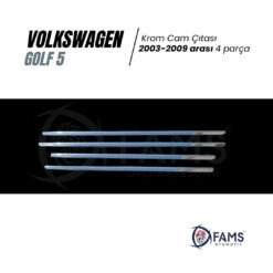 Alternative view of Vw Golf 5 Krom Cam Çıtası 4 Prç, 2003-2009 Arası Paslanmaz Çelik