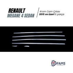 Alternative view of Renault Megane 4 Sedan Uyumlu Krom Cam Çıtası 6 Parça 2015 Ve Üzeri Paslanmaz Çelik