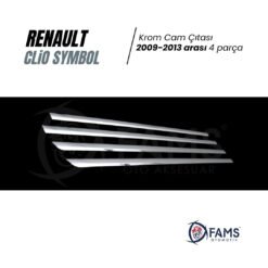 Alternative view of Renault Clio 3 Uyumlu Symbol Krom Cam Çıtası 4 Prç, 2009-2013 P, Çelik