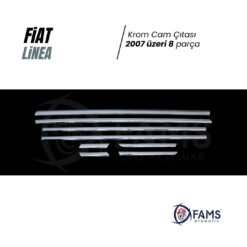 Alternative view of Fiat Linea Krom Cam Çıtası 8 Prç, 2007 Ve Üzeri Paslanmaz Çelik,