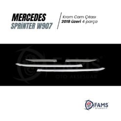 Alternative view of Mercedes Sprinter W907 Krom Cam Çıtası 4 Parça 2018 Ve Üzeri Paslanmaz Çelik