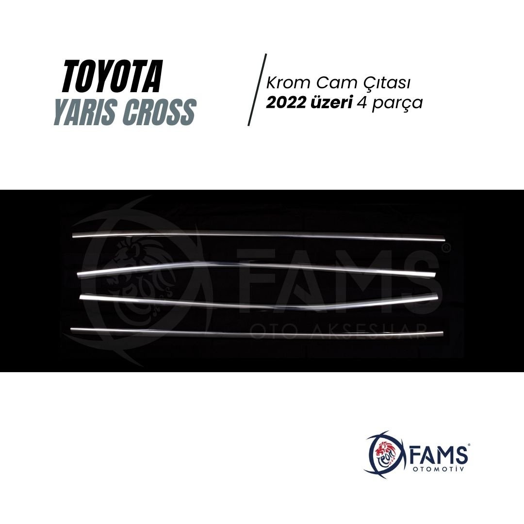 Toyota Yaris Cross Uyumlu 2022 üzeri Cam Çıtası 4 Parça Paslanmaz Çelik - Görsel 2