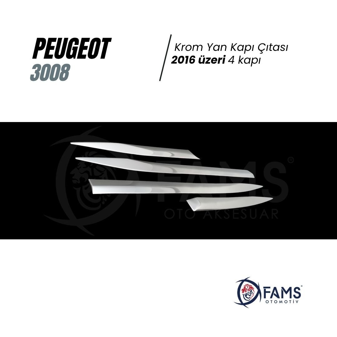 Peugeot 3008 Krom Yan Kapı Çıtası