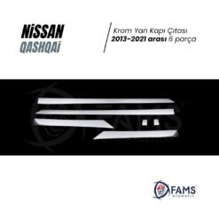 Alternative view of Nissan Qashqai Uyumlu Krom Yan Kapı Çıtası 6 Prç, 2013-2021 Arası P, Çelik