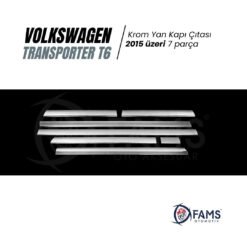 Alternative view of Vw T5 Transporter (Çift Sürgü) Krom Yan Kapı Çıtası 7 Prç 2003-2015 P,çelik (uzun Şase)