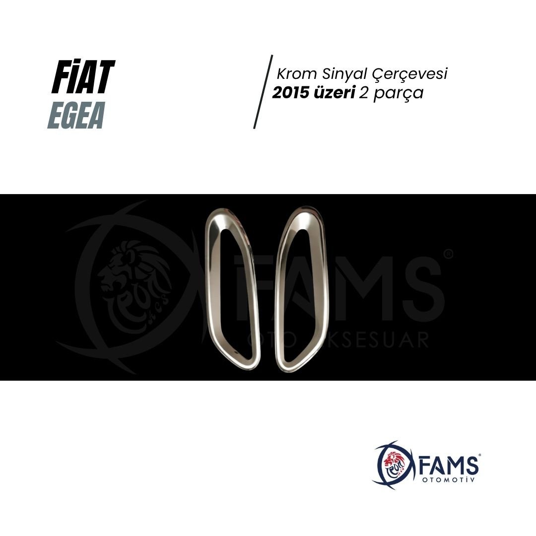 Fiat Egea Krom Sinyal Çerçevesi 2 Parça 2015 Üzeri Paslanmaz Çelik - Görsel 2