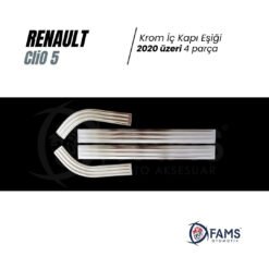 Alternative view of Renault Clio 5 Hb Krom Iç Kapı Eşiği 4 Prç, 2020 Ve Üzeri Paslanmaz Çelik