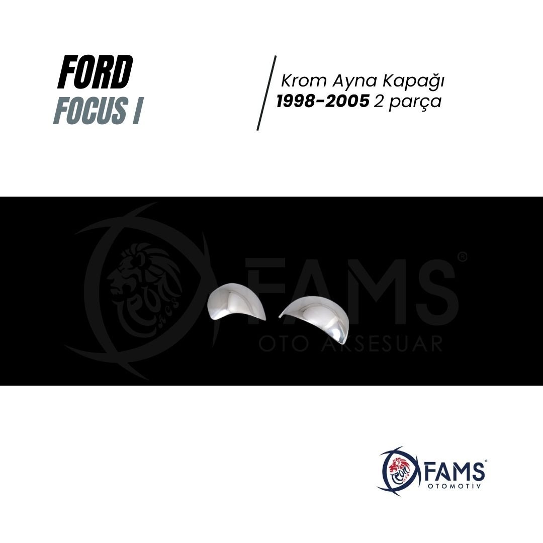 Ford Focus 1 Krom Ayna Kapağı 2 Prç, 1998-2005 Arası Paslanmaz Çelik - Görsel 2