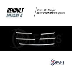 Alternative view of Renault Megane 4 Krom Ön Panjur 5 Prç, 2015-2020 Üzerip, Çelik Uyumlu