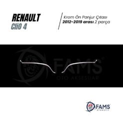 Alternative view of Renault Clio 4 Krom Ön Panjur Çıtası Uyumlu U Formlu 2 Parça 2012-2019 Arası P,çelik