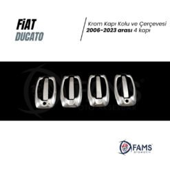 Alternative view of Fiat Ducato Krom Kapı Kolu Çerçeve 4 Kapı 8 Parça 2006-2023 Arası Paslanmaz Çelik