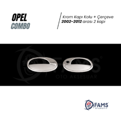 Alternative view of Opel Combo Krom Kapı Kolu+Çerçeve 2 kapı 2002-2012 Paslanmaz Çelik