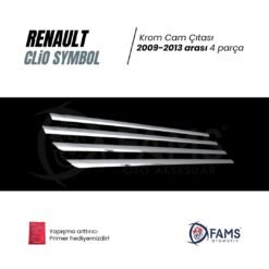 Alternative view of Renault Clio 3 Uyumlu Symbol Krom Cam Çıtası 4 Prç. 2009-2013 P. Çelik