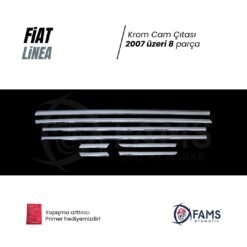 Alternative view of Fiat Linea Krom Cam Çıtası 8 Prç. 2007 Ve Üzeri P.çelik