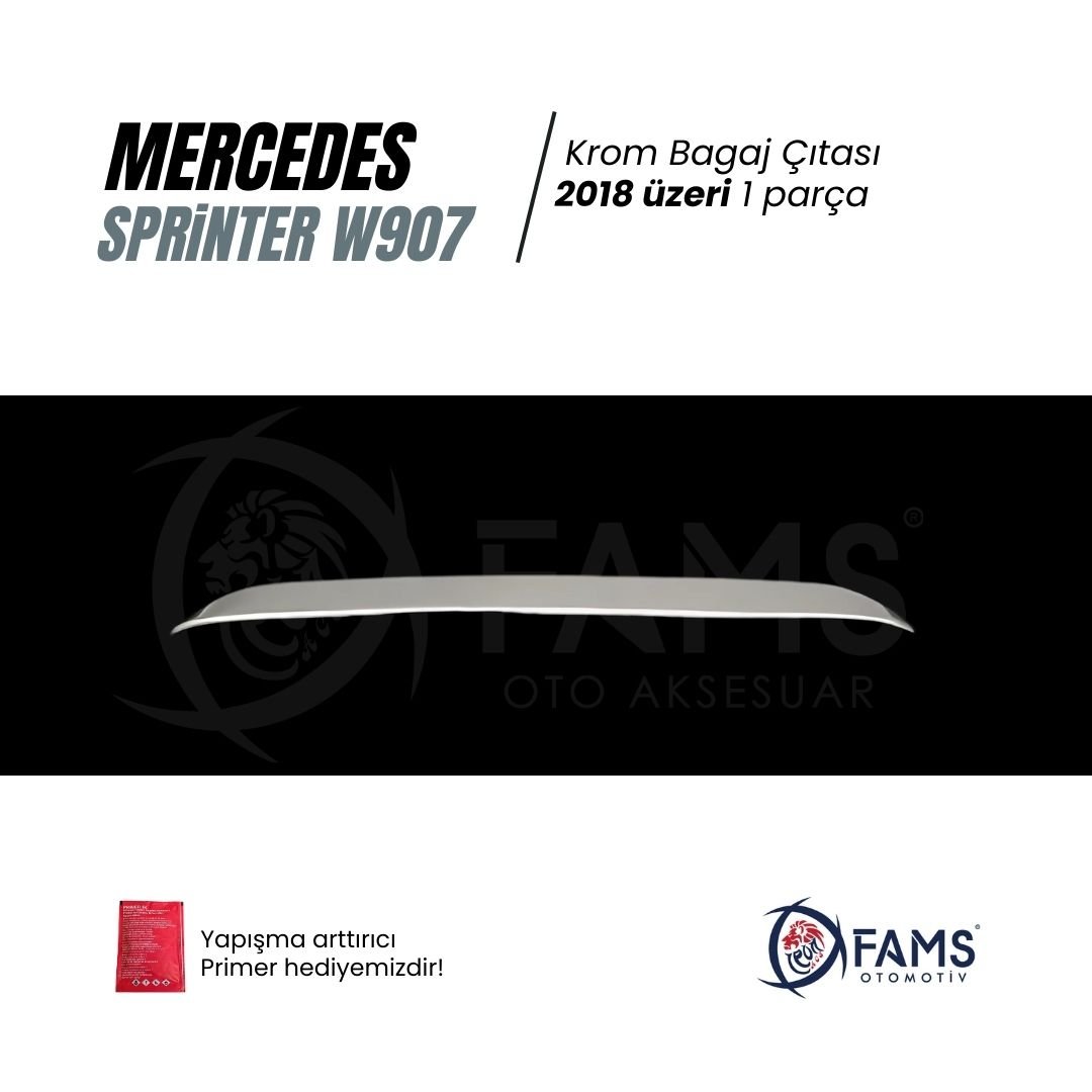 Mercedes Sprinter W907 Krom Bagaj Çıtası 2018 Ve Üzeri Paslanmaz Çelik - Görsel 2