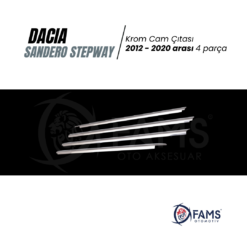 Alternative view of Dacia Sandero Stepway Krom Cam Çıtası Seti 4 Prç, 2012-2020 P,çelik uyumlu