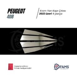 Alternative view of Peugeot 408 Krom Yan Kapı Çıtası 4 Kapı 2022> Paslanmaz Çelik