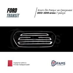 Alternative view of Ford Transit Krom Ön Panjur Çerçeve 7 Parça 2013-2019 Paslanmaz Çelik