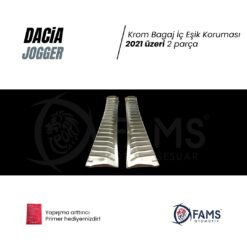 Alternative view of Dacia Jogger Krom Bagaj Iç Eşik Koruma 2 Parça 2021> Paslanmaz Çelik