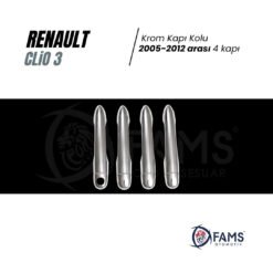 Alternative view of Renault Clio 3 Hb Krom Kapı Kolu 4 Kapı 2005-2012 Paslanmaz Çelik