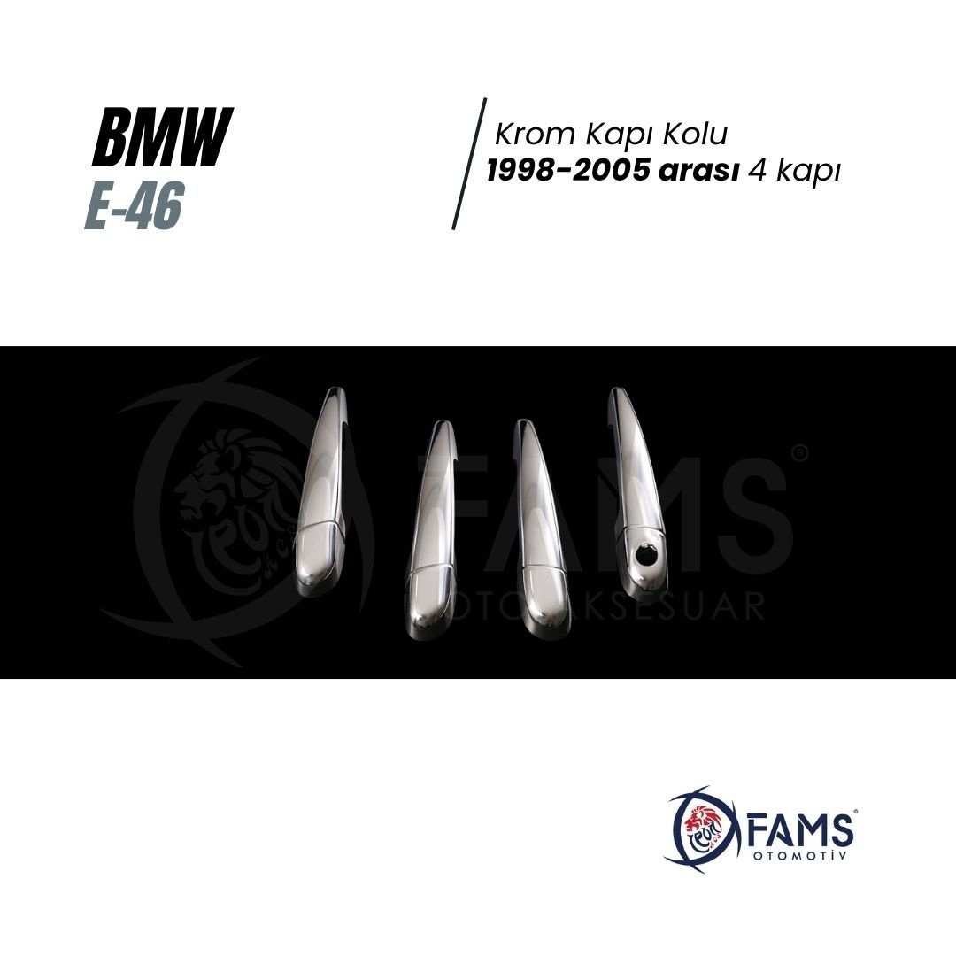 Bmw E-46 Krom Kapı Kolu 4 Kapı 1998-2001 P,çelik uyumlu - Görsel 2