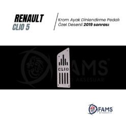 Alternative view of Renault Clio 5 2019> Özel Desenli Krom Ayak Dinlendirme Pedalı Ayak Dayama Pedalı