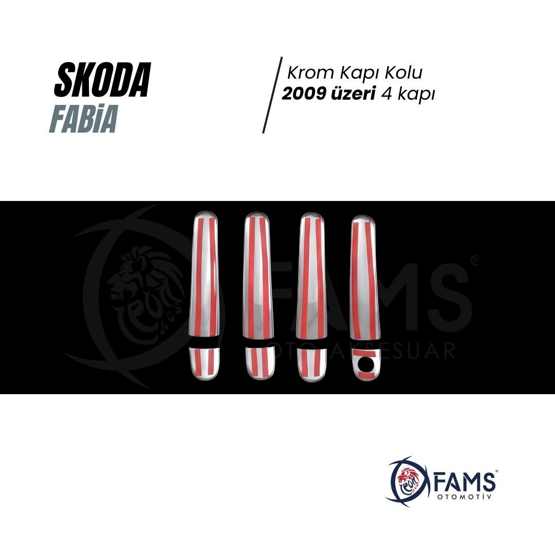 Skoda Yeti Krom Kapı Kolu 2009 Üzeri 4 Kapı P, Çelik (Tek Delik) - Görsel 3