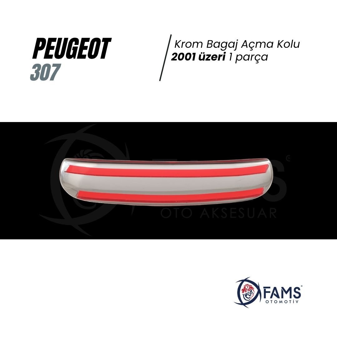 Peugeot 307 Krom Bagaj Açma Kolu 2001 Üzeri P, Çelik - Görsel 3