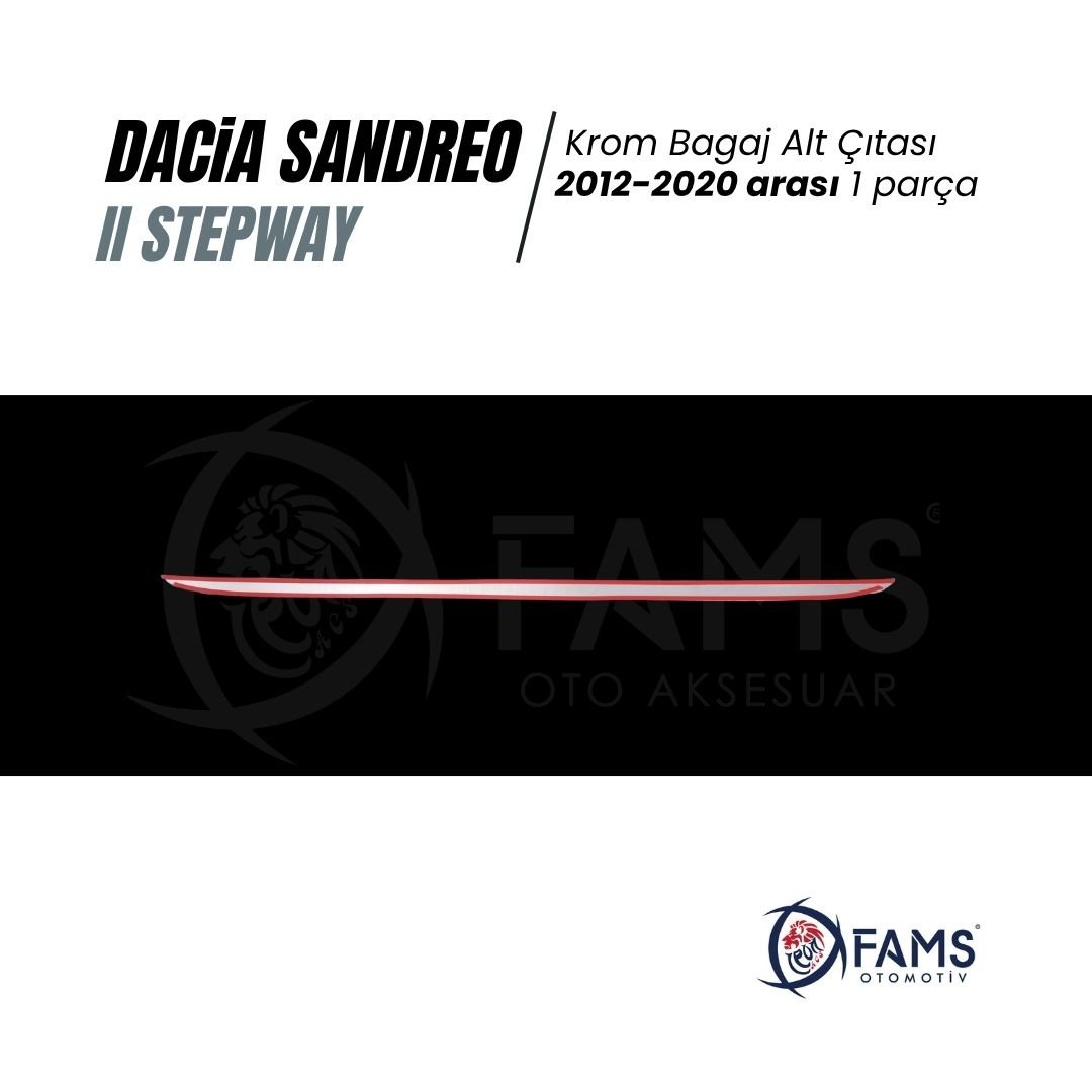 Dacia Sandero Stepway Krom Bagaj Alt Çıtası 2012-2020 P, Çelik - Görsel 3