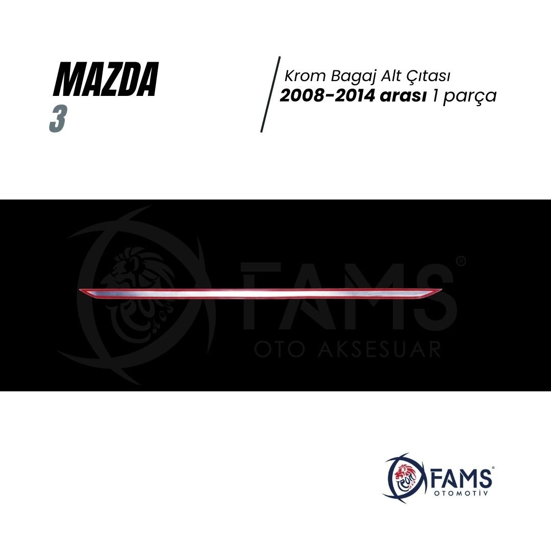 Mazda 3 Krom Bagaj Alt Çıtası 2008-2014 Arası P. Çelik (Sedan) - Görsel 3