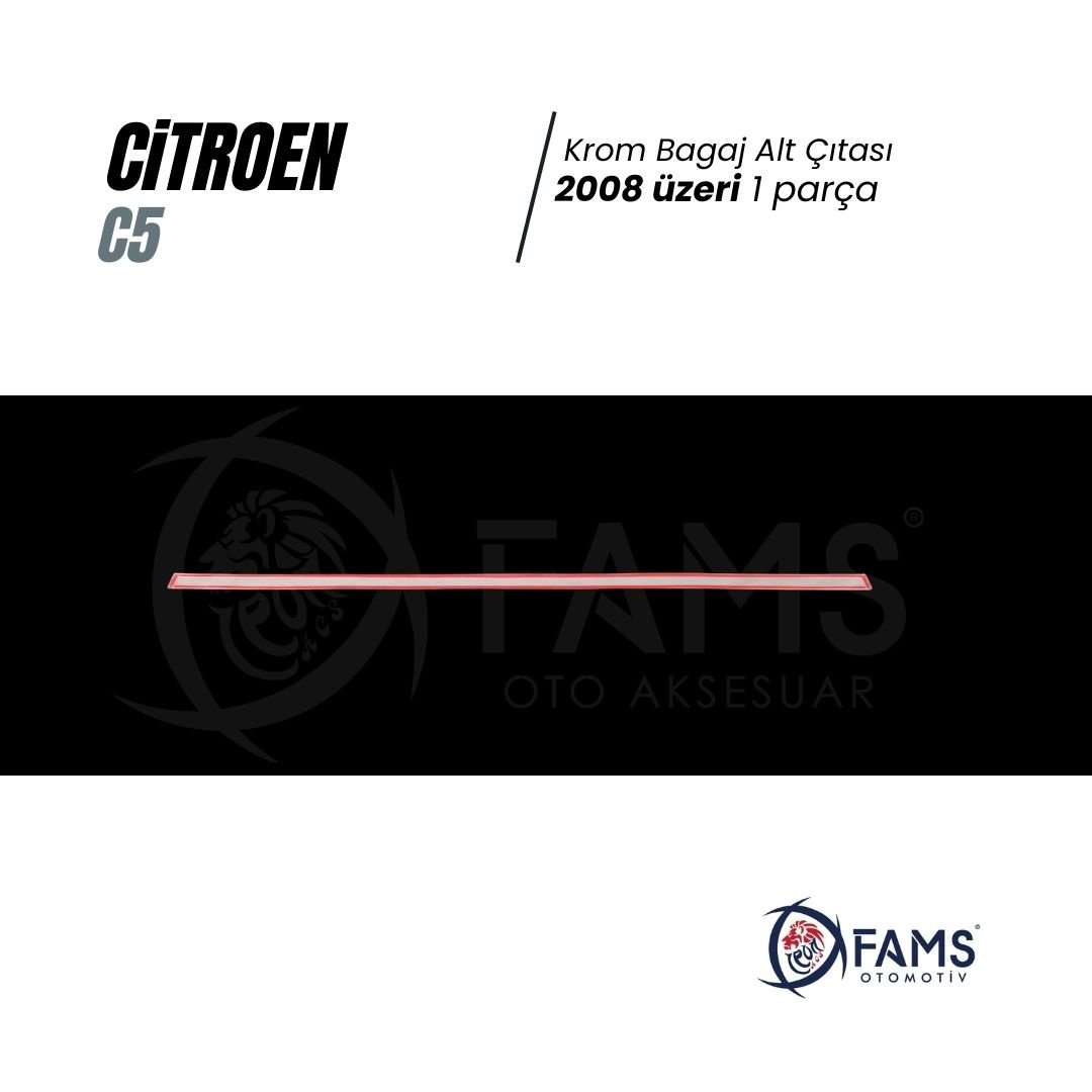 Citroen C5 Krom Bagaj Alt Çıtası 2008 Üzeri P. Çelik - Görsel 3