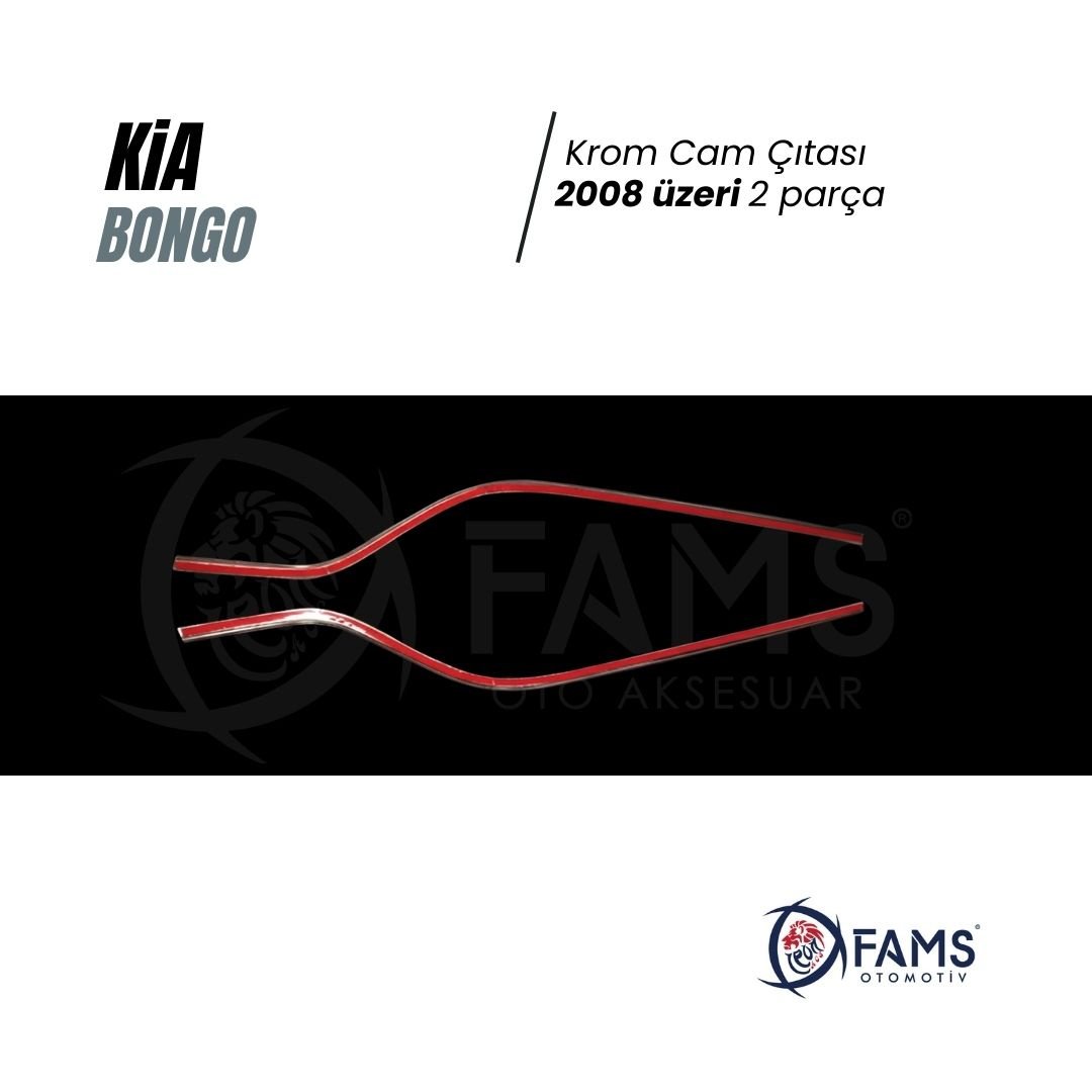 Kia Bongo Krom Cam Çıtası 2 Parça 2008> Paslanmaz Çelik - Görsel 3