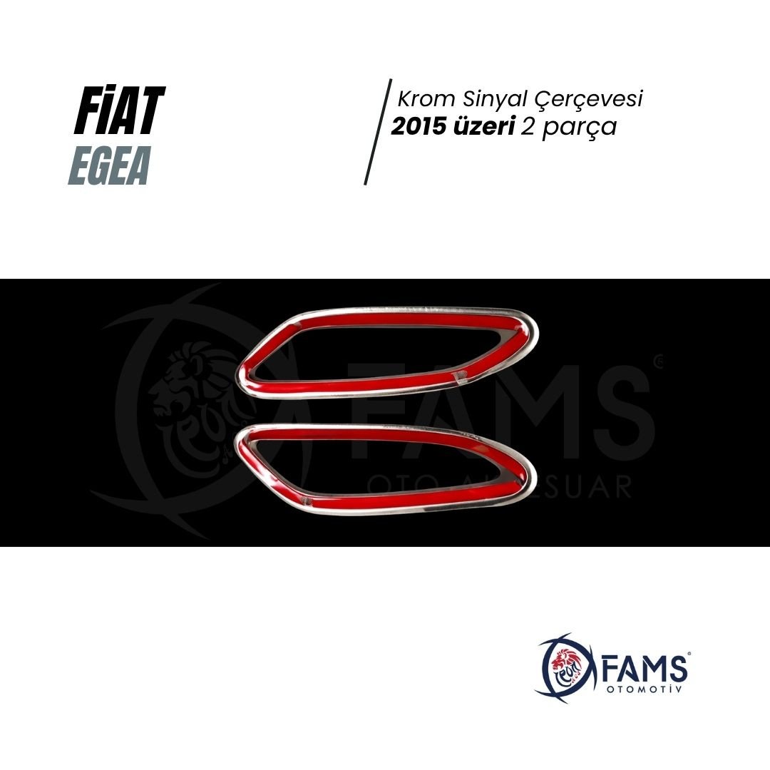 Fiat Egea Krom Sinyal Çerçevesi 2 Parça 2015 Üzeri Paslanmaz Çelik - Görsel 3