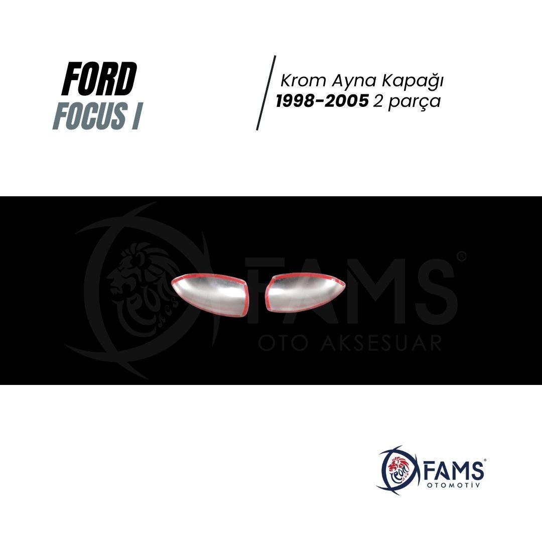 Ford Focus 1 Krom Ayna Kapağı 2 Prç, 1998-2005 Arası Paslanmaz Çelik - Görsel 3