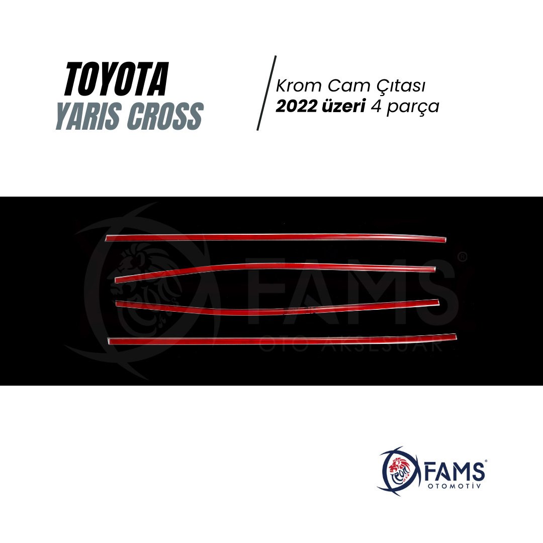 Toyota Yaris Cross Uyumlu 2022 üzeri Cam Çıtası 4 Parça Paslanmaz Çelik - Görsel 3