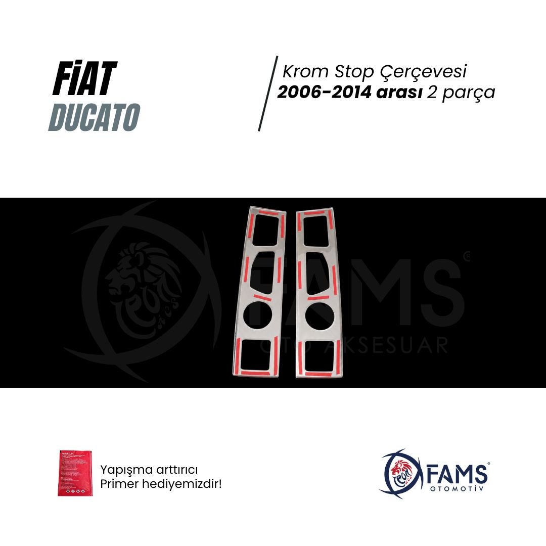 Fiat Ducato Krom Stop Çerçeve 2 Parça 2006-2014 Arası Paslanmaz Çelik - Görsel 3