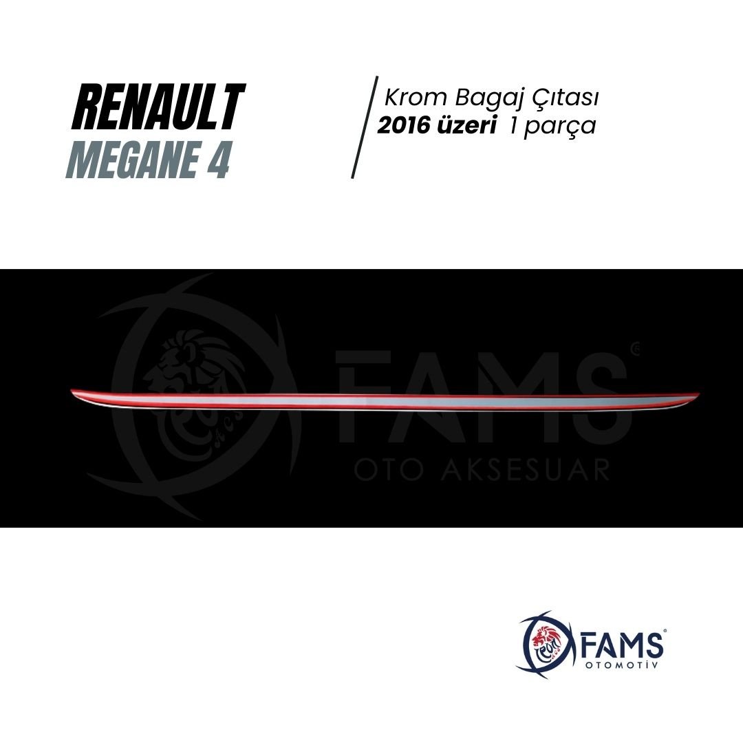Renault Megane 4 Krom Bagaj Alt Çıtası 2016 Üzeri P, Çelik Sedan Uyumlu - Görsel 3