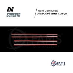 Kia Sorento Uyumlu Krom Cam Çıtası 4 Prç 2002-2009 Arası P,çelik - Görsel 3